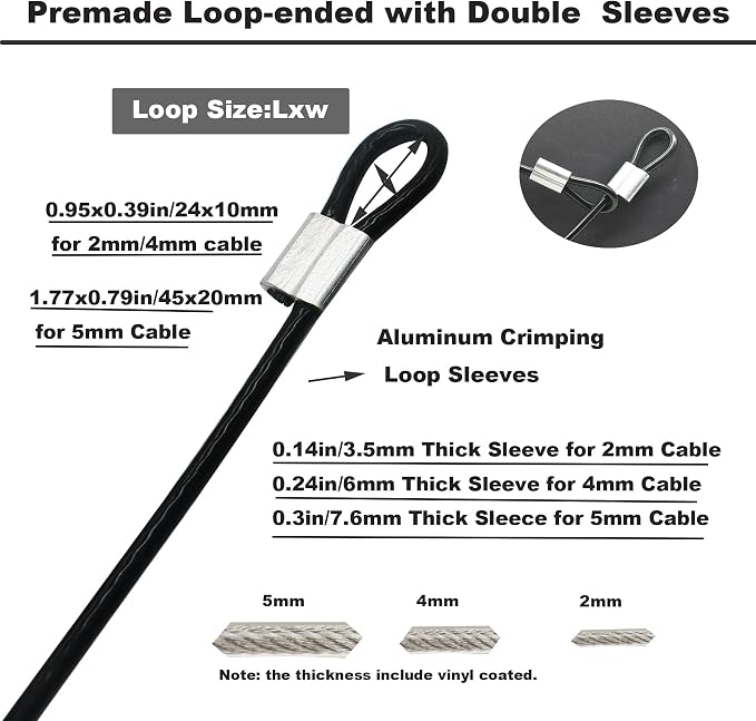 10 Pcs 5mm Wire 12 inch Vinyl Coated Stainless Steel Cable - Image 4