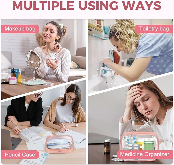 Moyad TSA Approved Clear Toiletry Bag, 3 Pack Quart Size 3-1-1 Liquids Pouch - Image 7