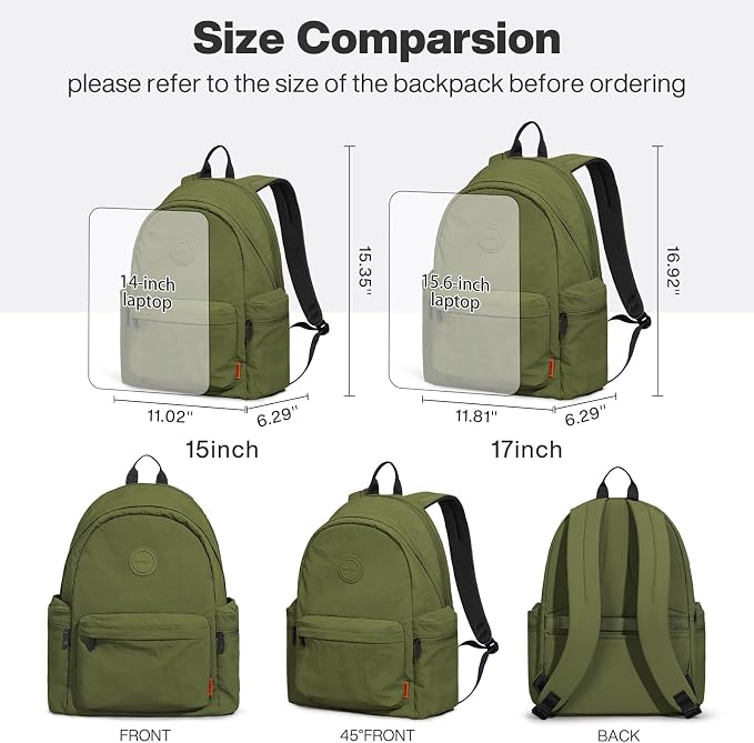 mixi Outdoor Lightweight Backpack Casual Carry On Laptop Backpack Travel Bookbag - Image 8