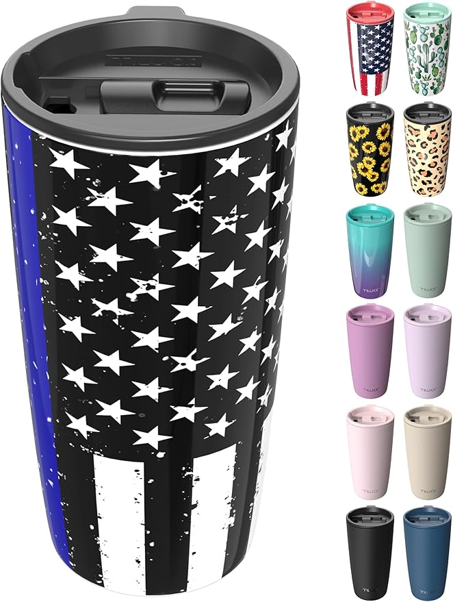 TILUCK 20 oz Insulated Tumbler with BPA-Free Lid, Stainless Steel Vacuum Travel Coffee Mug, Double Wall Coffee Tumbler（20oz，BlackFlag） by TILUCKBringsGoodLuck