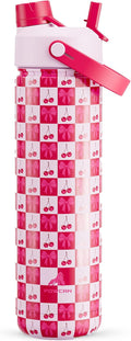 POWCAN 26 oz Insulated Water Bottle with 2-in-1 Straw and Spout Lid, Keep Cold 24H, Leak-Proof, Fits in Car Cup Holder, Stainless Steel Water Bottle for Sports, Travel, and School (Bow Down to Cherry) by POWCAN