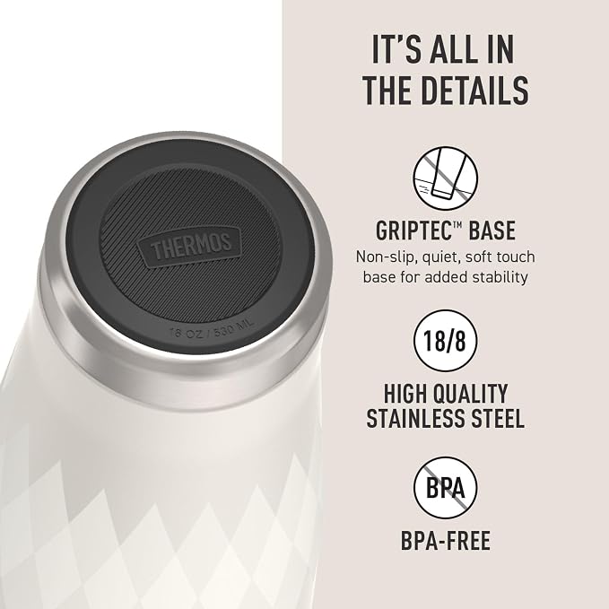 THERMOS, Stainless Steel Tumbler with Slide Lock, 18 Ounce, Argyle - Image 6