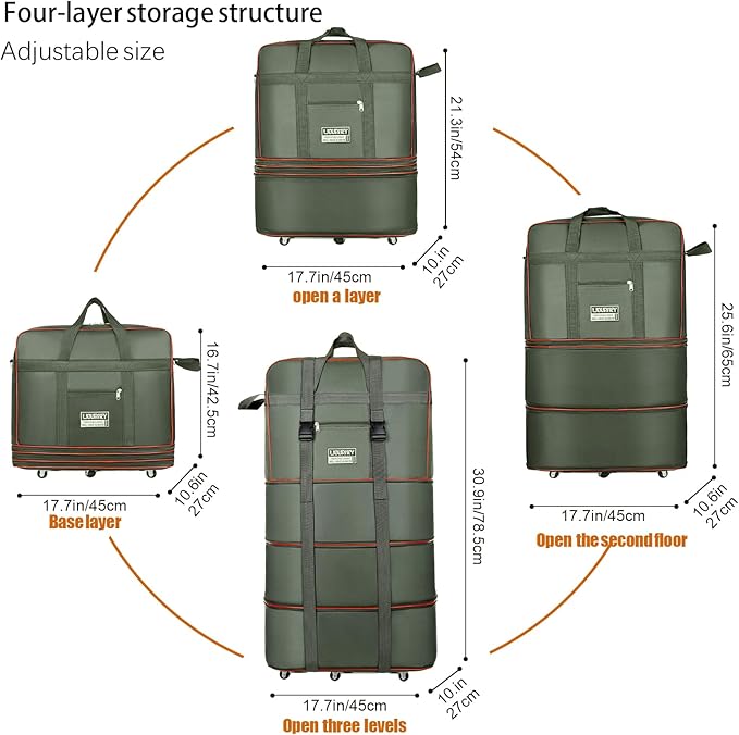 Expandable Large Capacity Travel Bag Oxford Cloth Duffel Bag - Image 5