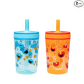 Zak Designs Sesame Street Kelso Toddler Tumblers For Travel or At Home, 15oz 2-Pack Durable Plastic Sippy Cups With Leak-Proof Design is Perfect For Kids (Elmo and Cookie Monster) by ZakDesigns