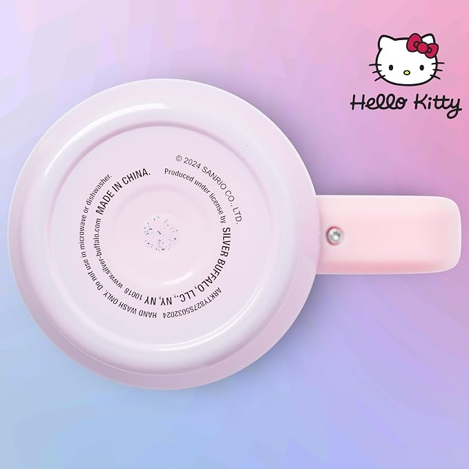 Silver Buffalo Sanrio Hello Kitty Christmas Holiday Dress and Matching Bow Snowflakes Double Walled Stainless Steel Tumbler with Handle and Straw, Fits in Standard Cup Holder, 40 Ounces - Image 8