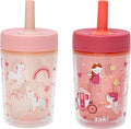 Zak Designs Capri Toddler Tumblers For Travel or At Home, 9oz 2-Pack Double Wall Plastic Sippy Cups With Leak-Proof Design is Perfect For Kids (Fairy Tales, Rainbow Magic) by ZakDesigns
