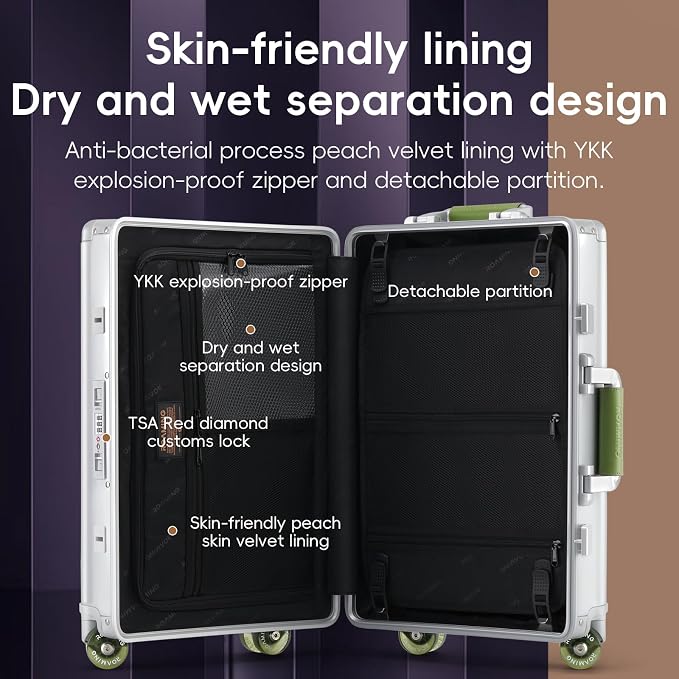 Roaming Carry on Luggage, 20 Inch Durable Aluminum Zipperless Luggage Airline - Image 6