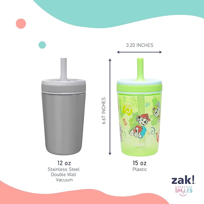 Zak Designs PAW Patrol Kelso Toddler Cups For Travel or At Home, 15oz 2-Pack Durable Plastic Sippy Cups With Leak-Proof Design is Perfect For Kids (Chase, Marshall, Rubble, & More) - Image 8