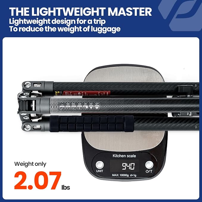 Fotopro Carbon Fiber Tripod for Camera 2lbs Ultralight 62 Inch Travel Camera - Image 2