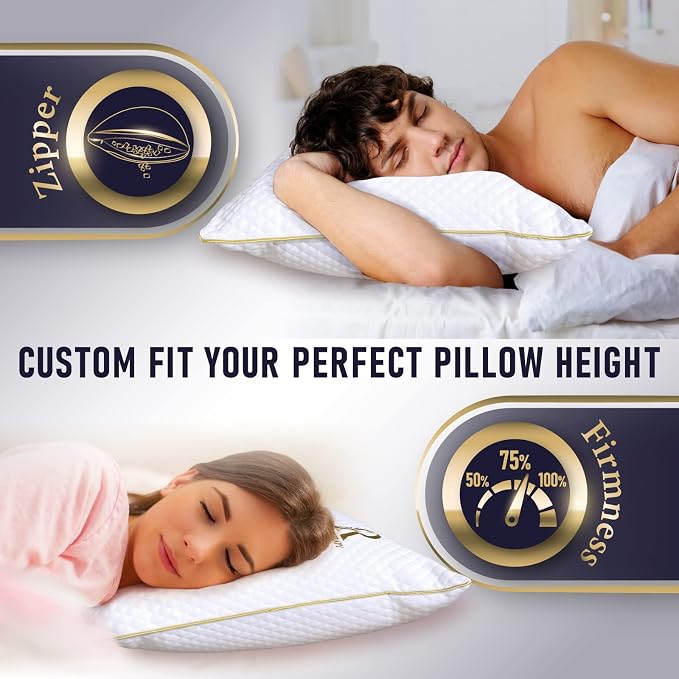 Royal Therapy 2-Pack King Size Pillows, Memory Foam Pillow - Image 4