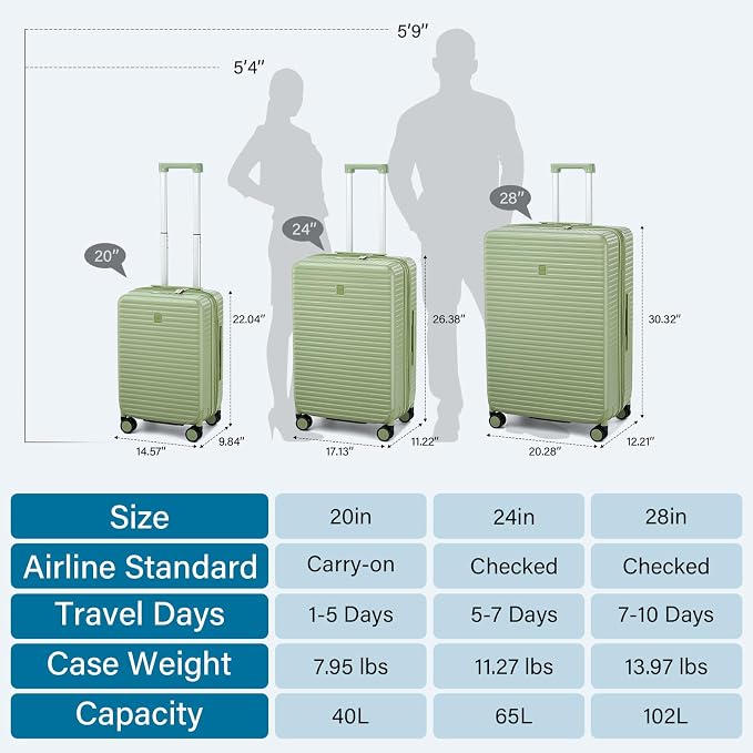 Hard Shell Suitcases Travel Expandable Luggage, 24 Inch Check in Luggage - Image 5