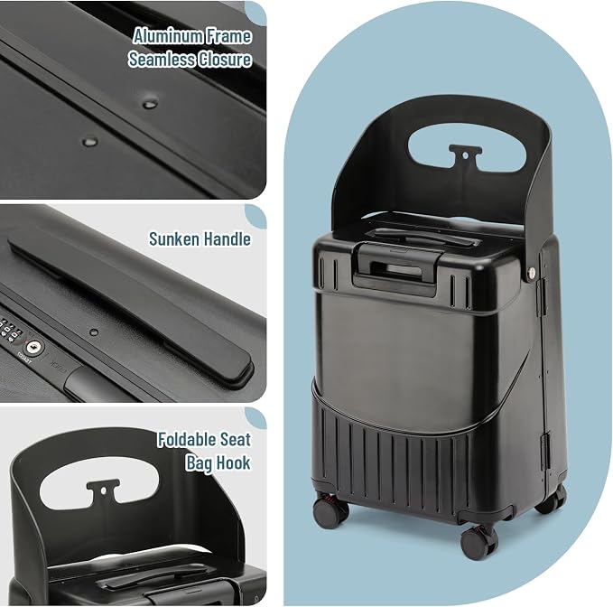 22 Inch Hardside Checked Luggage - 40L Spinner Suitcase W/TSA Lock - Image 3