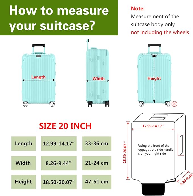 Suitcase Covers For Luggage, 20 Inch Clear PVC Luggage Covers Protector Full - Image 2