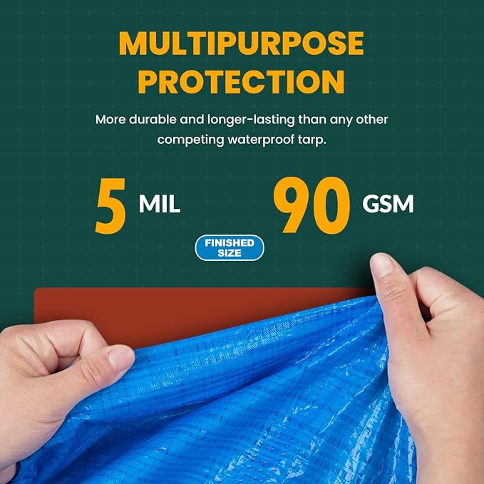 Tarp Cover Blue Waterproof 10x10 Great - Image 3