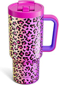 Meoky 32 oz Tumbler with Handle and Flip Straw, 100% Leakproof Tumbler with Lid and Straw, Stainless Steel Insulated Cup, Cupholder Friendly, Keeps Cold for 24 Hours (Celebration) by MEOKY