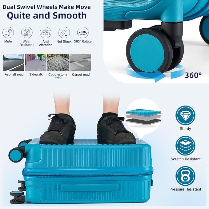 Hard Shell Suitcases Travel Expandable Luggage, 24 Inch Check in Luggage - Image 6