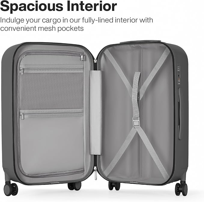 mixi 24 Inch Checked Luggage PC Hardshell Suitcases - Image 3