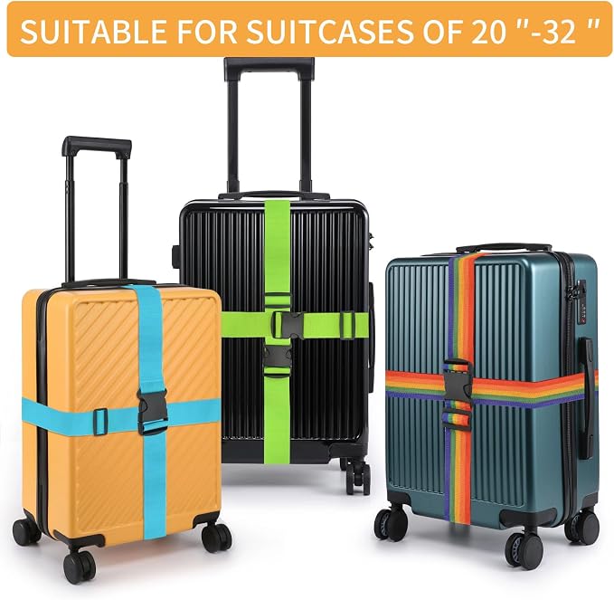 BILIONE 4 Pack Luggage Straps 79" Long Belts Keep Suitcase Secure While - Image 2