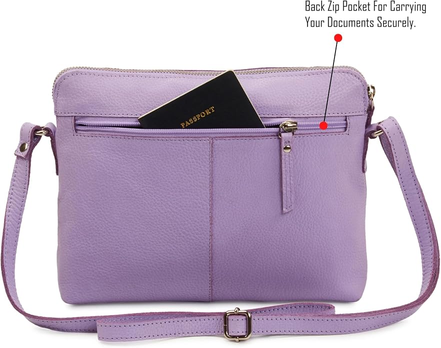 Wise Owl Accessories Small Soft Pebbled Real Leather Crossbody Handbags Purses - Image 4