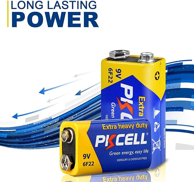 PKCELL 9V Battery Carbon Zinc for Smoke Detectors 6F22 Battery, 10-Year Shelf - Image 6