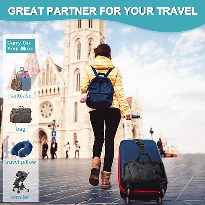 2Pack Luggage Straps Add Bag to Connect Two Suitcases, Adjustable Luggage Belt - Image 5