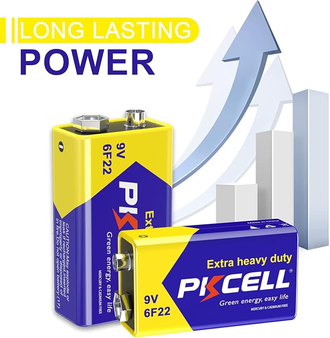 9V 6F22 Batteries High-Power Batteries Long Battery Life 9 Volt Carbon - Image 4