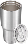 30 oz Tumbler with Lid Stainless Steel Tumblers Vacuum Insulated Cup Reusable Powder Coated Travel Mug Double Wall Leak Proof Portable Cups Keep Cold Drinks for 12 Hours, Stainless, 1 Pack by CoolYoleb