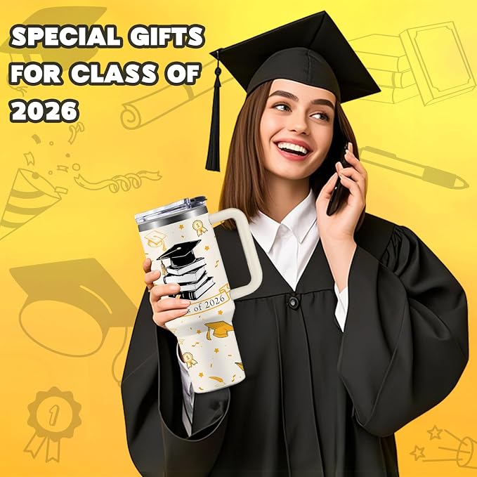 2026 Graduation Gifts for Her, Him - Class of 2026 Tumbler 40oz - Congrats Grad Gift for Class of 2026 - Masters Degree, PHD, High School Senior, College Graduation Gifts for Graduate Students - Image 2