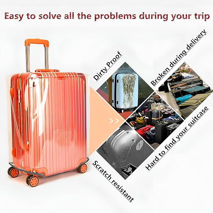 24/28 Inch Thicken Transparent Luggage Cover Suitcase Protector Waterproof PVC - Image 4