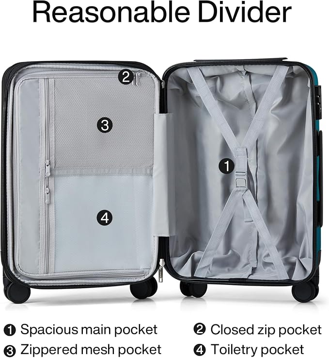Hanke 20 Inch Expandable Carry on Luggage 22x14x9 Airline Approved Lightweight - Image 7