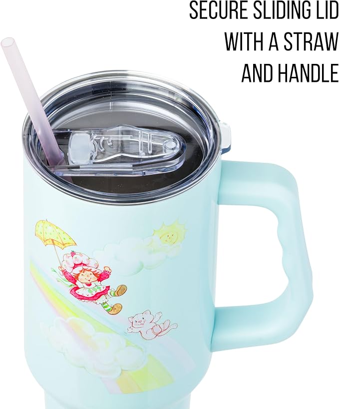 Silver Buffalo Strawberry Shortcake and Custard Stainless Steel Tumbler with Handle, Fits in Standard Cup Holder, 40 Ounces (Pack of 12) - Image 2