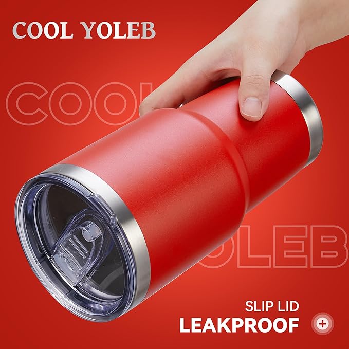 30 oz Tumbler with Lid Stainless Steel Tumblers Bulk Vacuum Insulated Cup Reusable Powder Coated Travel Mug Double Wall Leak Proof Cups Keep Cold Drinks for 12 Hours Red, Set of 8 - Image 4
