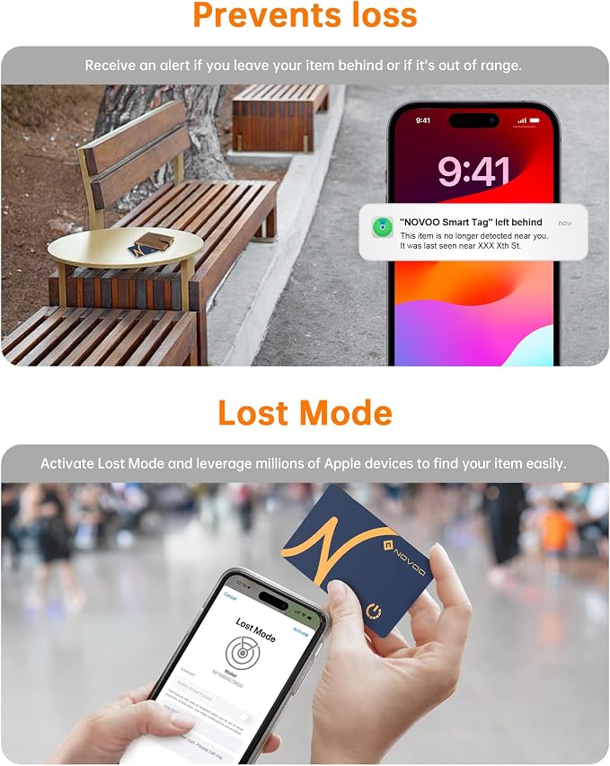 NOVOO SmartCard Air Locator Tag, iOS Only Bluetooth Tracker - Image 5