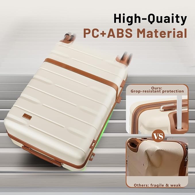 Luggage Sets, Suitcase with Spinner Wheels, PC+ABS Hardshell Travel Luggage Set - Image 2