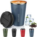 MOMSIV 12oz Travel Mug, Insulated Coffee Cup with Leakproof Lid, Vacuum Stainless Steel Double Walled Reusable Tumbler for Hot and Cold Water Coffee and Tea In Travel and Car Blue by MOMSIV
