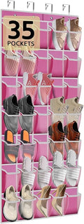 35 Pocket Over the Door Shoe Organizer, Reusable Breathable Large Mesh Bag by Unknown