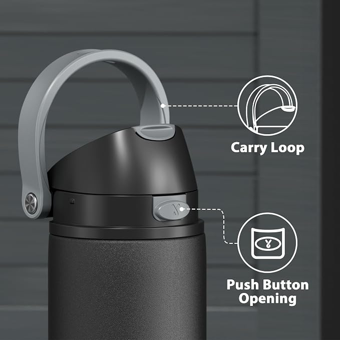 24 oz Insulated Water Bottle for Sports: Meoky Stainless Steel Water Bottle with 2-in-1 Straw and Spout Lid - Leak Proof, Cold for 24 Hours, Fits in Car Cup Holder, BPA-Free for Travel Gym, Night - Image 6