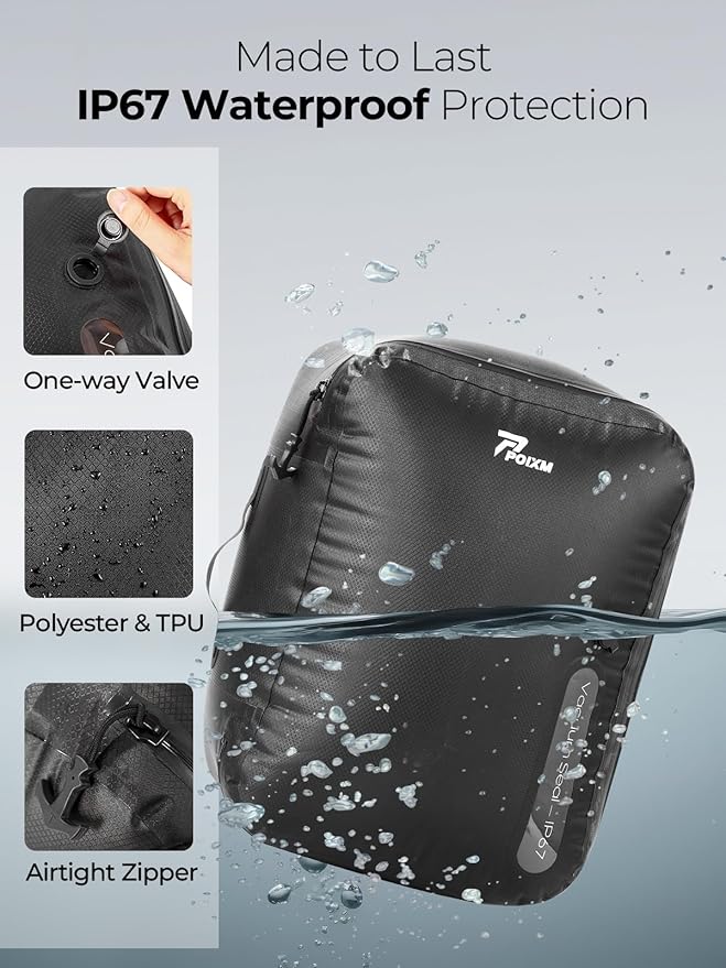 Vacuum Bags for Travel with Wireless Pump, 180° Open Zipper, IP67 Waterproof - Image 5
