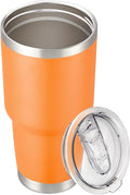 30 oz Tumbler with Lid Stainless Steel Tumblers Vacuum Insulated Cup Reusable Powder Coated Travel Mug Double Wall Leak Proof Portable Cups Keep Cold Drinks for 12 Hours, Orange, 1 Pack by CoolYoleb