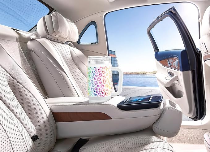 Meoky 32 oz Tumbler with Handle, Insulated Tumbler with Lid and Straw, Stainless Steel Travel Mug, Keeps Cold for 24 Hours, 100% Leak Proof, Fits in Car Cup Holder (Kiss) - Image 7