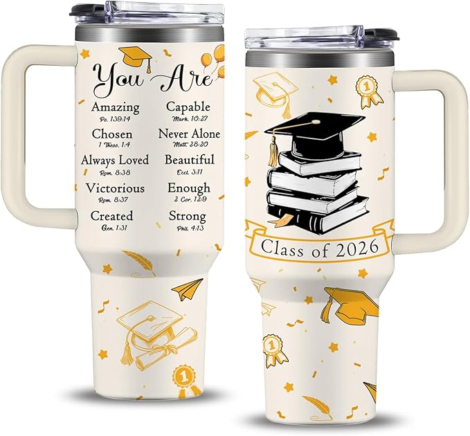2026 Graduation Gifts for Her, Him - Class of 2026 Tumbler 40oz - Congrats Grad Gift for Class of 2026 - Masters Degree, PHD, High School Senior, College Graduation Gifts for Graduate Students by NIAXAUYT