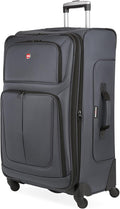 SwissGear Sion Softside Expandable Luggage, Dark Grey, Checked-Large 29-Inch by SwissGear