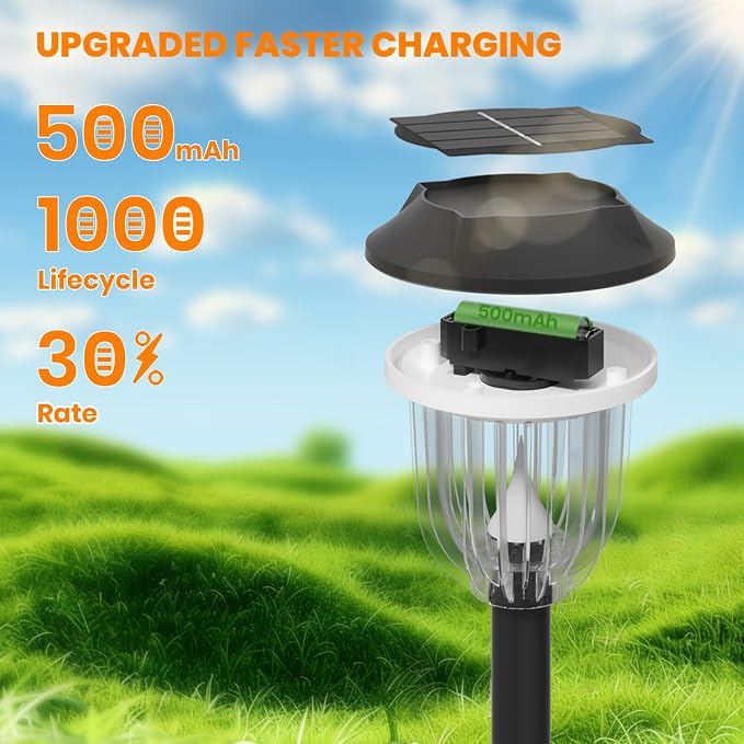 AOSEA 12000K 10 Pack Solar Lights Outdoor IP65 Waterproof, LED Solar Lights - Image 4