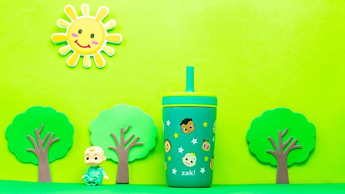 Zak Designs CoComelon Kelso Toddler Cups For Travel or At Home, 12oz Vacuum Insulated Stainless Steel Sippy Cup With Leak-Proof Design is Perfect For Kids (JJ, Cody, Nina) - Image 12