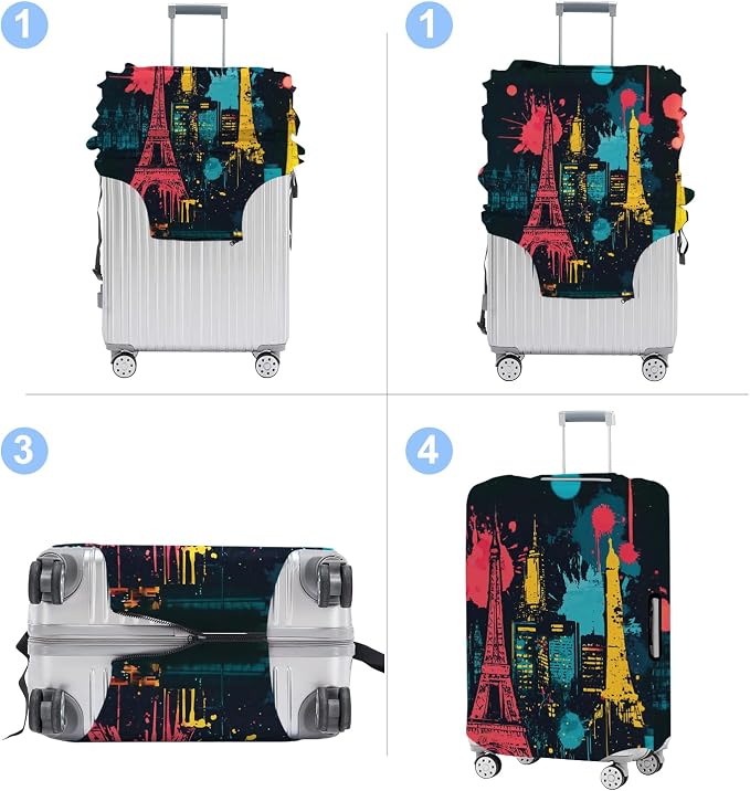 Luggage Cover Washable Suitcase Protector Anti-scratch Suitcase cover Fits - Image 4