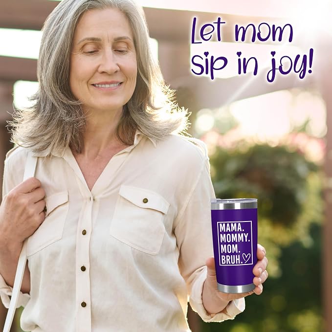 TEEZWONDER Mom Birthday Gifts from Daughter Son - Stainless Steel Insulated Coffee Tumbler with Lid 20 oz - Mothers Day Birthday Gifts for Mom Mama Mother in Law Stepmom, Funny Tumblers for Women - Image 5