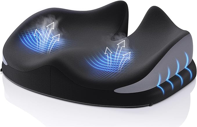 Benazcap Large Seat Cushion for Office Chair Memory Foam Coccyx Pain Relief - Image 4