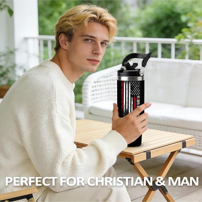 Christian Tumbler for Men 30oz - Religious Gifts for Christian Men, Stainless Steel Insulated Travel Mug with Handle, Bible Verse Cup for Pastors & Fathers, Faith-Based Gift Idea - Image 6