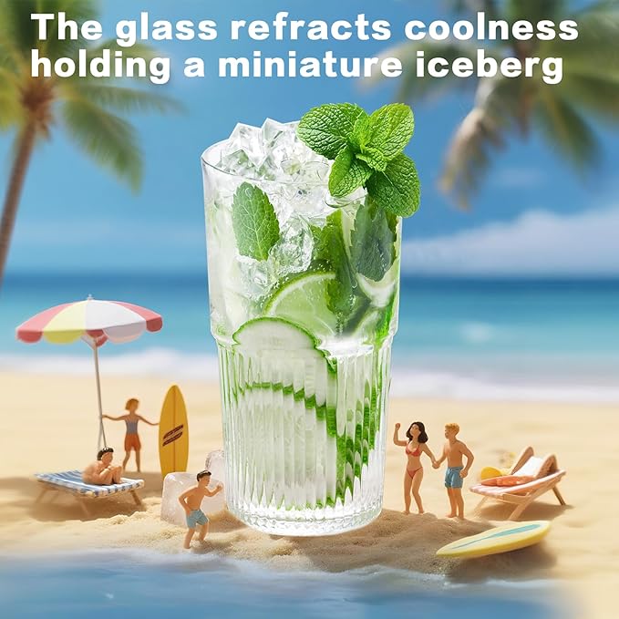 Luiaiog 18.5oz Glass Cups with Lids and Straws – Single Reusable Tumbler, Thickened Shatter-Resistant Glass, Ideal for Iced Coffee, Smoothies, Cocktails, Juices – Elegant & Durable Drinkware - Image 9