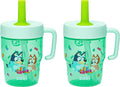 Zak Designs Bluey Capri Toddler Tumbler For Travel or At Home, 10oz 2-Pack Durable Plastic Sippy Cups With Handle and Leak-Proof Design are Perfect For Kids (Bluey and Bingo) by ZakDesigns